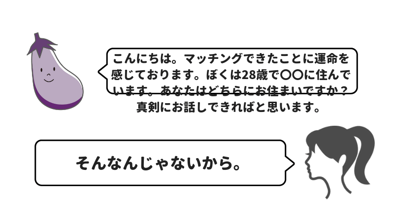 タップル誕生でやりとりの差に辟易としている女性のイメージ